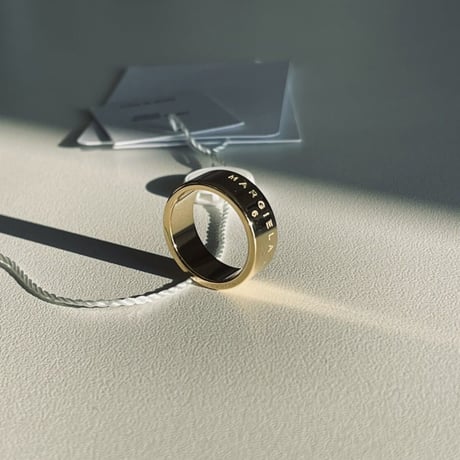 新品 mm6 maison margiela 2021aw gold logo ring 14号