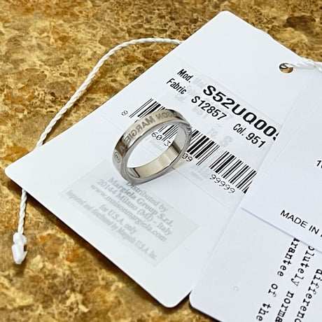 新品 mm6 maison margiela 2021ss silver logo ring 12号
