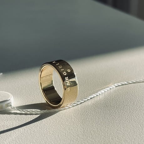 新品 mm6 maison margiela 2021aw gold logo ring 14号