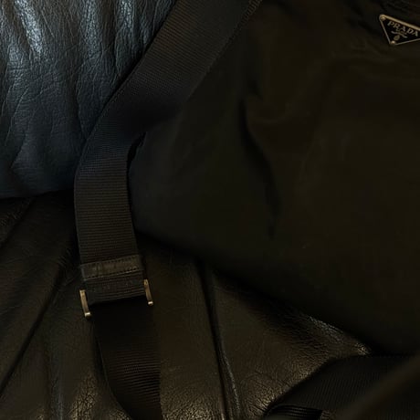 prada nylon logo shoulder bag black #5