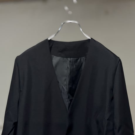 factory sample collarless jacket black