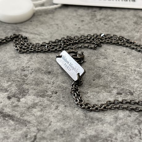 新品 maison margiela 2022aw silver chain logo necklace