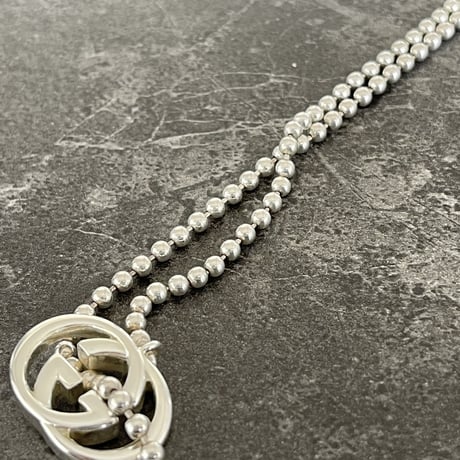 新品 gucci interlocking G silver necklace