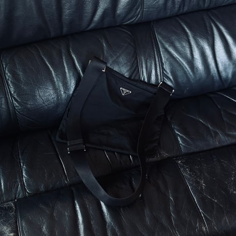 prada nylon logo shoulder bag black #3