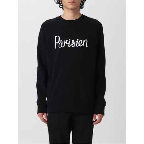 新品 maison kitsune logo sweat black L