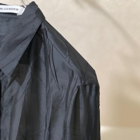 新品 2019ss jilsander silk long shirt black 40