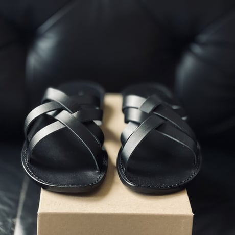 新品 hand made Italy leather sandal 43