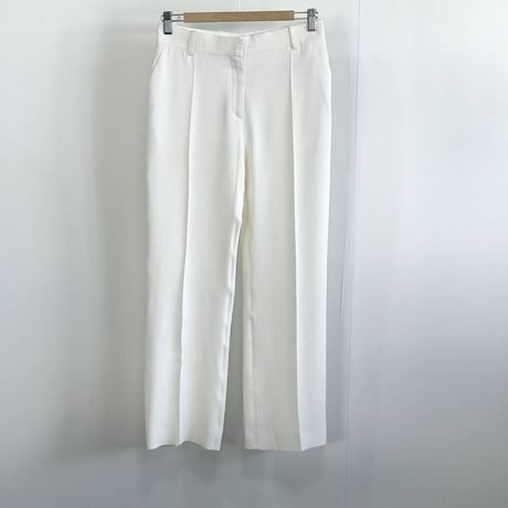celine silk trousers white