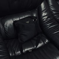 prada nylon logo shoulder bag black D