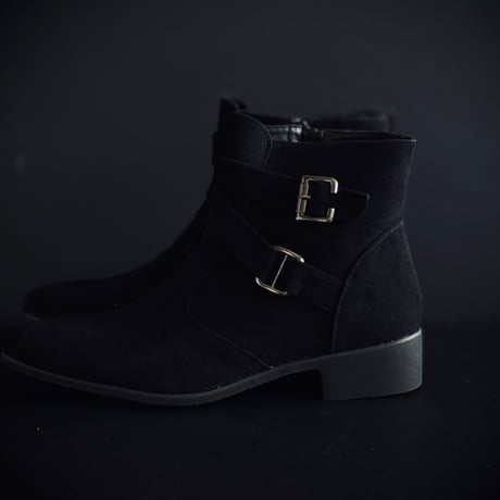 【price down】factory sample black suede heel boots 26.5-27