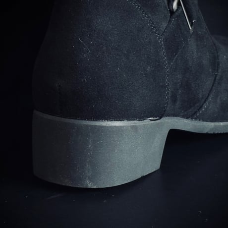 【price down】factory sample black suede heel boots 26.5-27