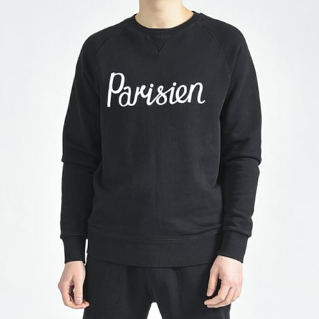 新品 maison kitsune logo sweat black L