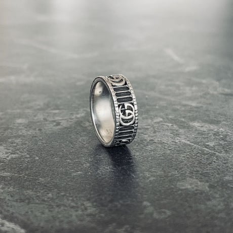 gucci interlocking logo silver ring 19号