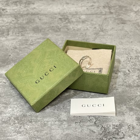 新品 gucci interlocking logo silver ring