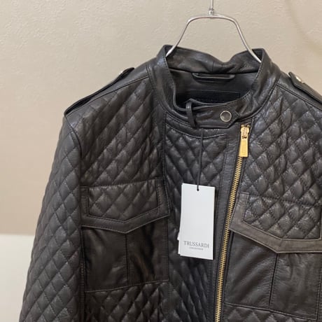 新品 trussardi 2021aw leather jacket