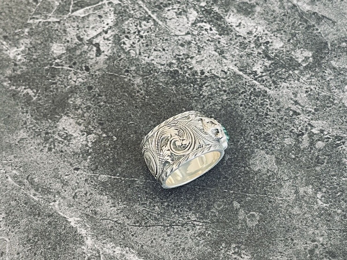 gucci 2023ss interlocking cat head silver ring