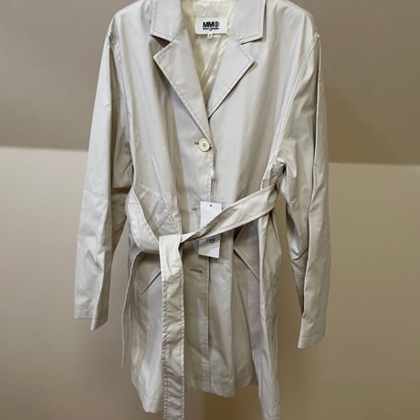 新品 mm6 maison margiela 2020ss fake leather coat 36