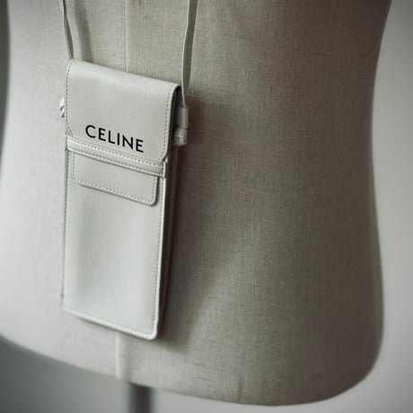 新品 celine leather shoulder pouch