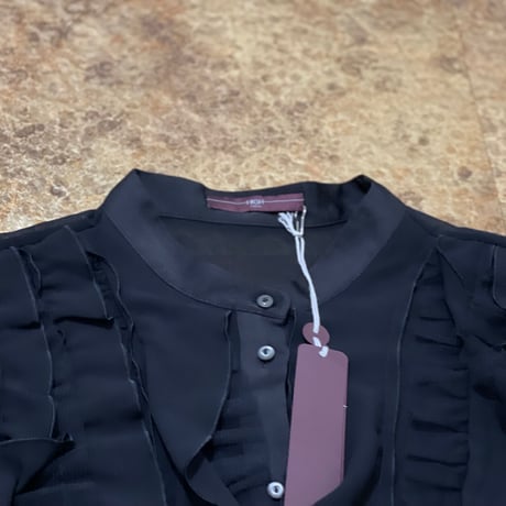 新品 high 2021ss frill shirt black 46