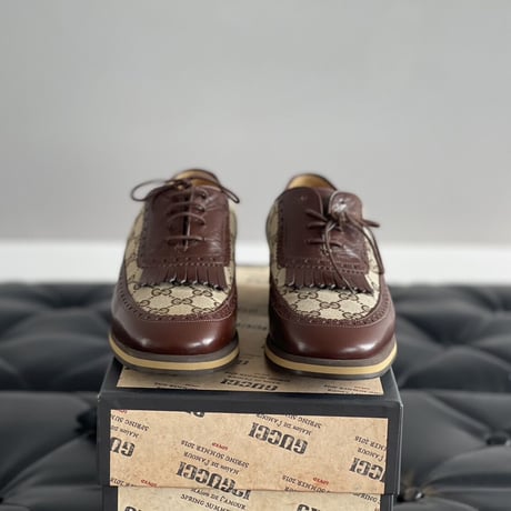 gucci monogram leather dress shoes UK7.5