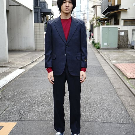 80-90s vintage dead stock stripe set up suit