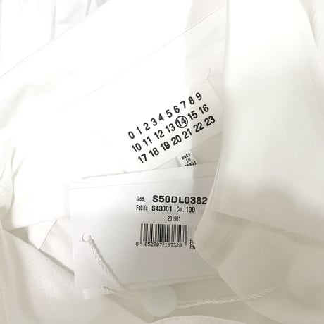 新品 maison margiela 2019ss tack dress shirt white 44