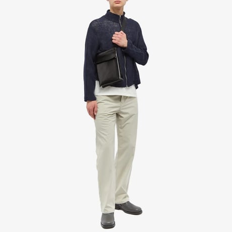 新品 our legacy leather shoulder bag black