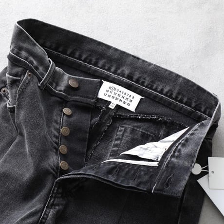 新品maison margiela "再構築" denim pants black