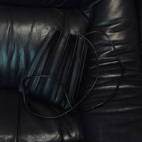 factory sample pvc pleats shoulder bag black