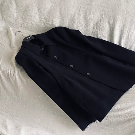 jilsander cashmere wool black coat 46