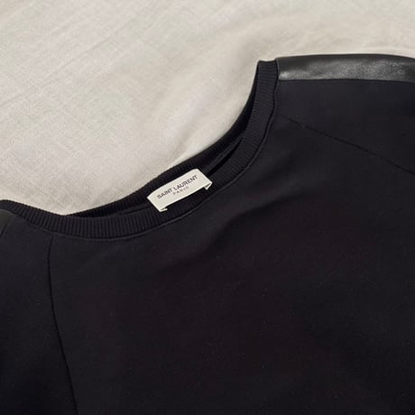 saint laurent paris leather switch sweat