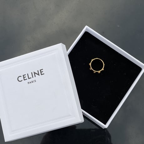 新品 2021aw celine triomphe gold ring