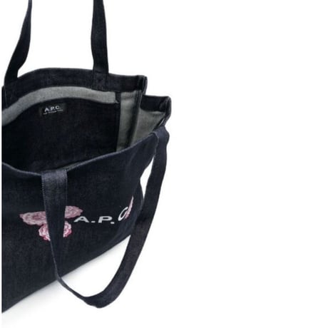 新品 apc denim tote bag "flower design"