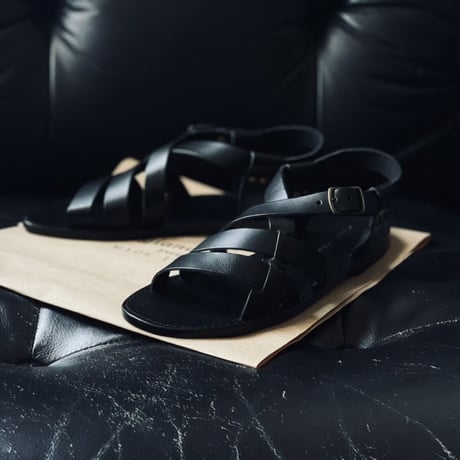 新品 hand made Italy leather sandal 41