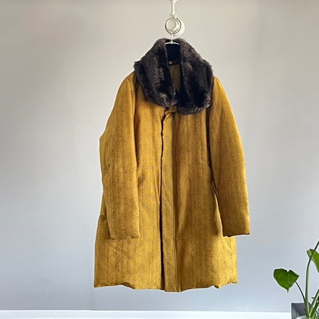 issey miyake fur down long coat