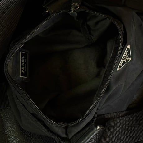 prada nylon logo shoulder bag black #5