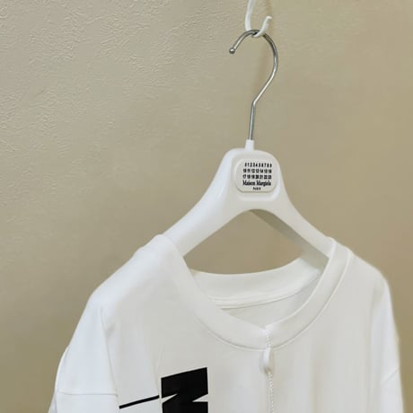 新品 mm6 maison margiela over size logo tops white