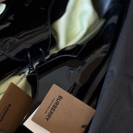 新品 burberry patent leather dress shoes 43