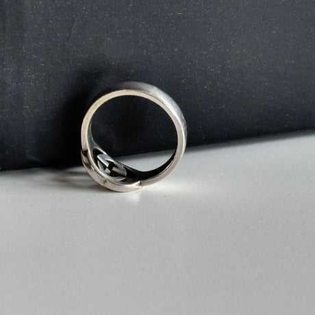 gucci interlocking G logo silver ring 18号