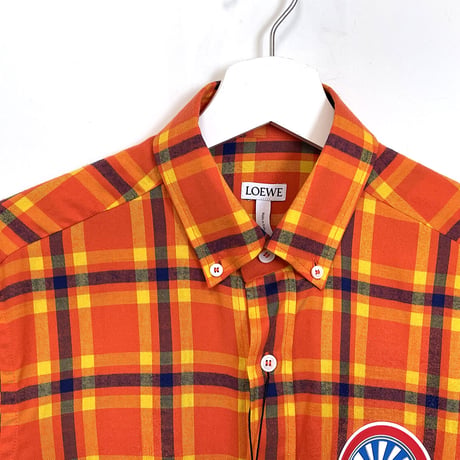 新品 loewe logo check shirt