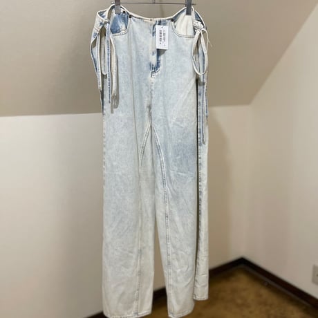 新品 mm6 maison margiela 2019ss bleach wide denim pants