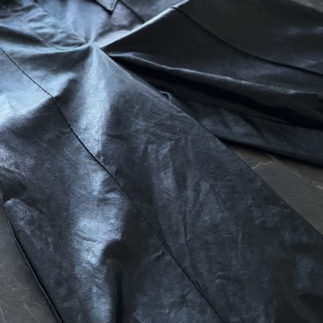 twinset 2023ss pvc leather wide tack pants 42