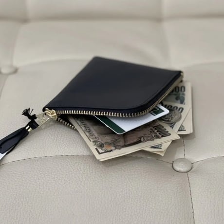 新品 comme des garcons 2024ss leather wallet black