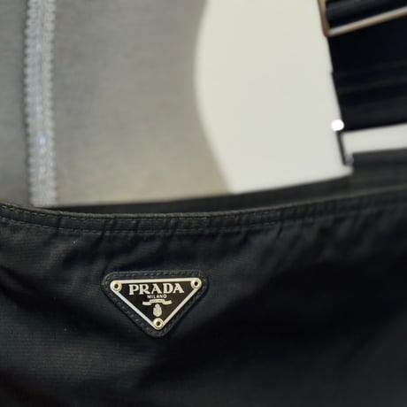 prada nylon logo shoulder bag black #3