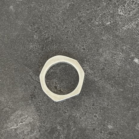 1990-00s gucci hexagon silver ring 13号