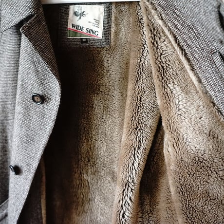 vintage boa tweed check coat