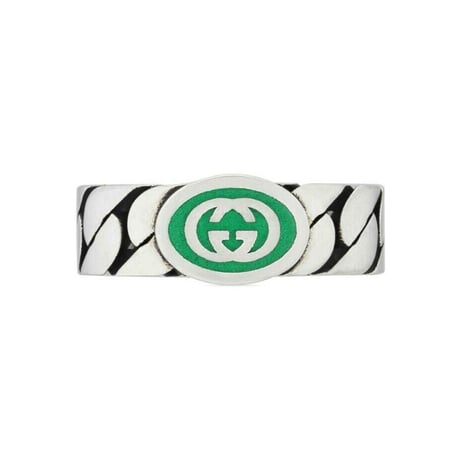 新品 gucci 2025 interlocking g silver ring 13号