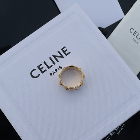 新品 2021aw celine triomphe gold ring