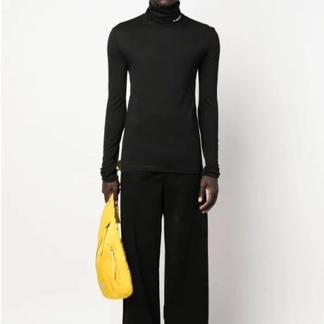 新品 jilsander logo turtleneck black