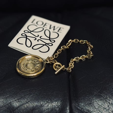 loewe silver anagram logo charm bracelet